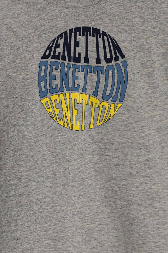 Băieți United Colors of Benetton longsleeve din bumbac pentru copii 3I1XG10HS.P.Seasonal gri