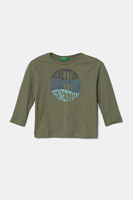 United Colors of Benetton longsleeve din bumbac pentru copii print verde 3I1XG10HS.P.Seasonal
