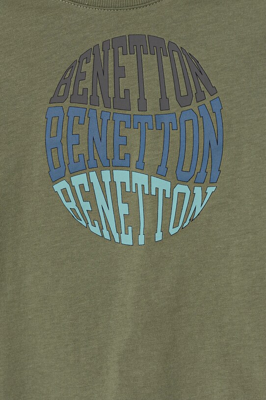 Băieți United Colors of Benetton longsleeve din bumbac pentru copii 3I1XG10HS.P.Seasonal verde