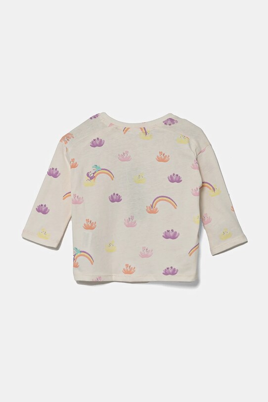 Хлопковый детский лонгслив United Colors of Benetton 3H12A1064.W.Seasonal бежевый SS25