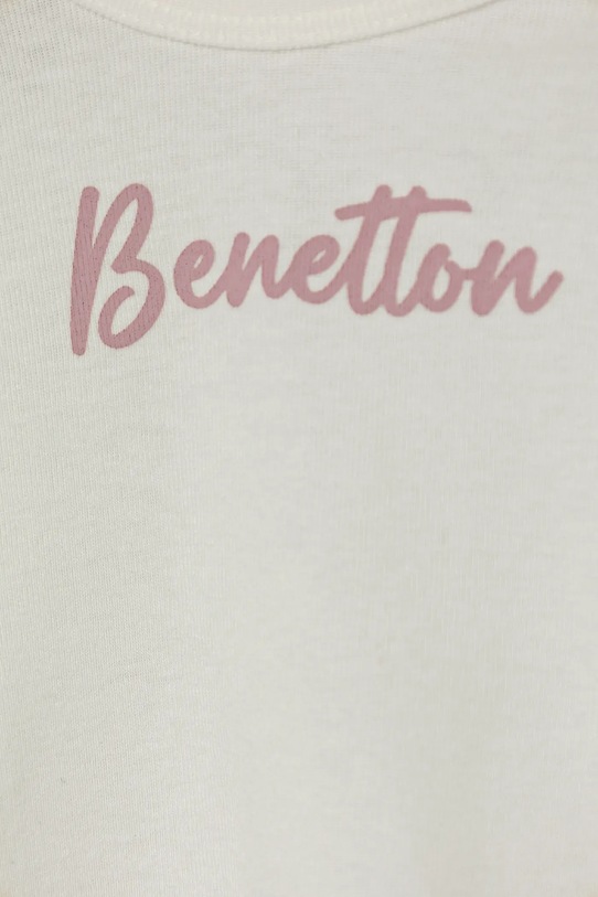 Băieți United Colors of Benetton longsleeve din bumbac pentru bebeluși 3I9WA1063.W.Seasonal alb