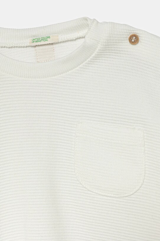Fiú United Colors of Benetton baba pamut hosszú ujjú 3X3MA105Y.W.Seasonal fehér