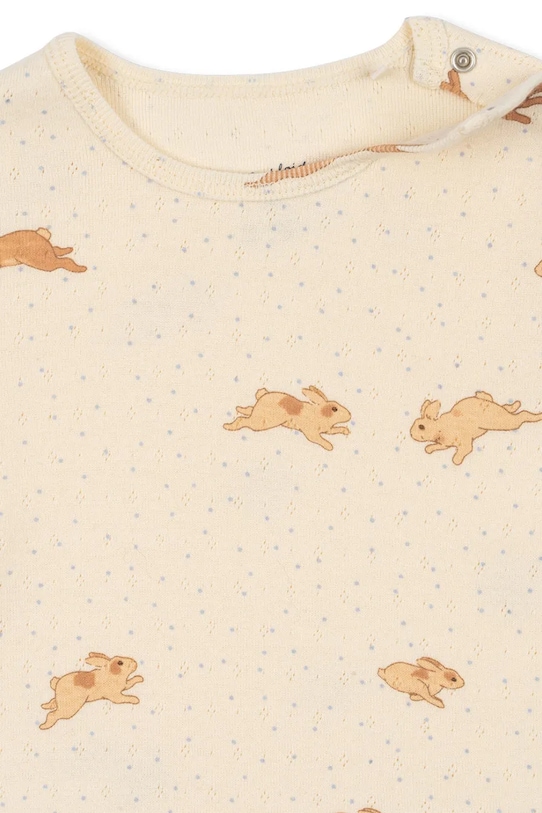 Chłopiec Konges Sløjd longsleeve bawełniany dziecięcy MINNIE BLOUSE GOTS KS103558 beżowy