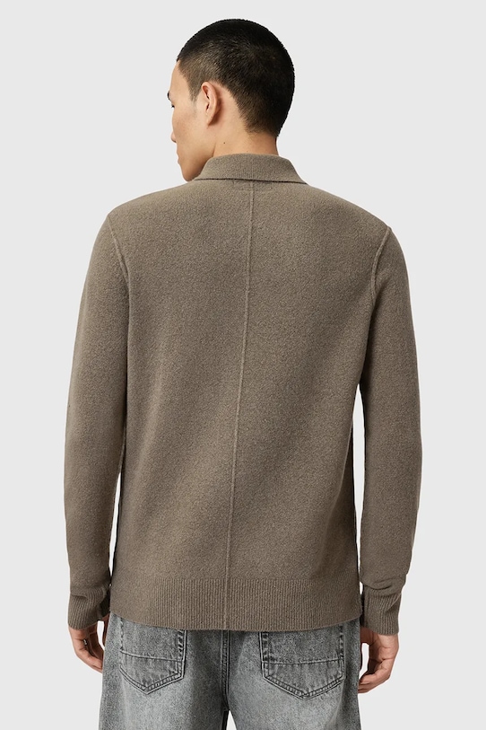 Sveter s prímesou vlny AllSaints STATTEN zelená M038KA