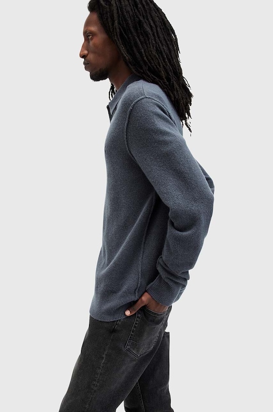 Îmbrăcăminte AllSaints pulover din amestec de lana STATTEN M038KA albastru