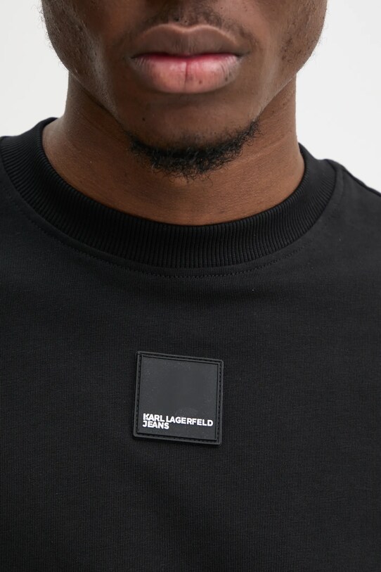 Хлопковый лонгслив Karl Lagerfeld Jeans A1M17043 чёрный