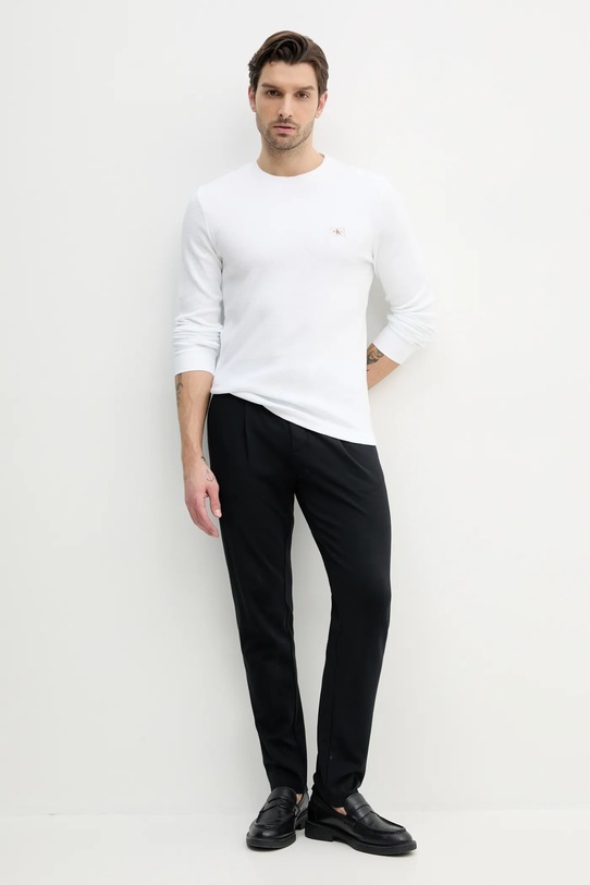 Памучна блуза с дълги ръкави Calvin Klein Jeans J30J327117 бял SS25