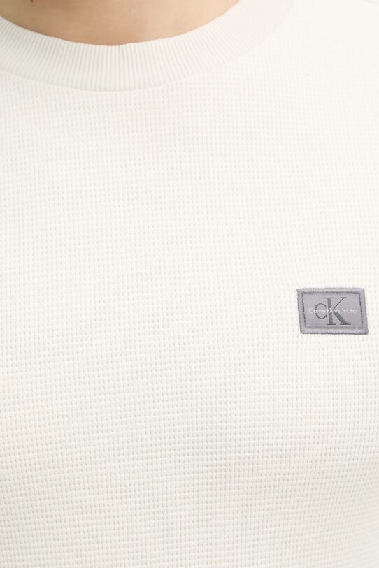 Бавовняний лонгслів Calvin Klein Jeans J30J327117 бежевий