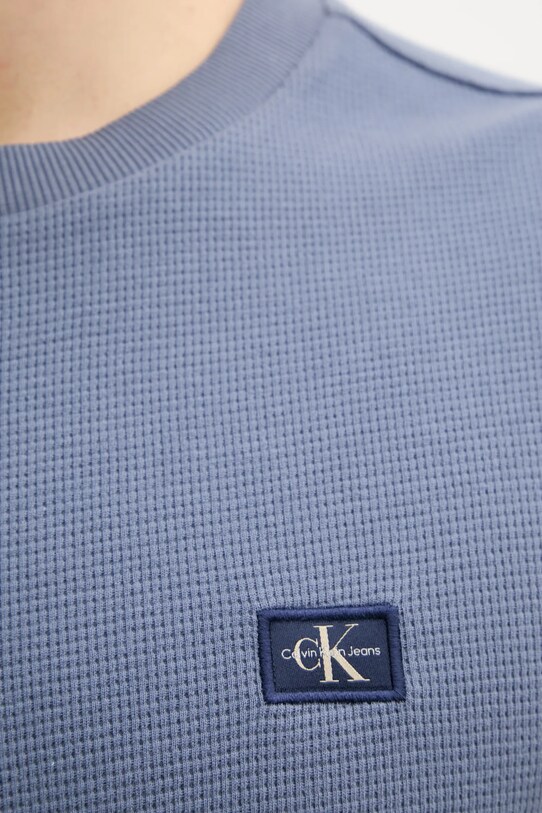 Памучна блуза с дълги ръкави Calvin Klein Jeans J30J327117 син