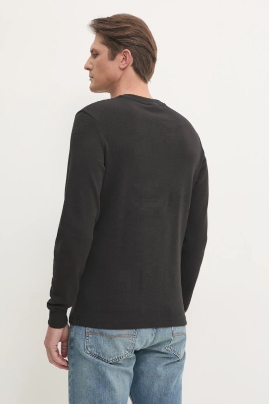 Calvin Klein Jeans longsleeve din bumbac J30J327117 negru SS25