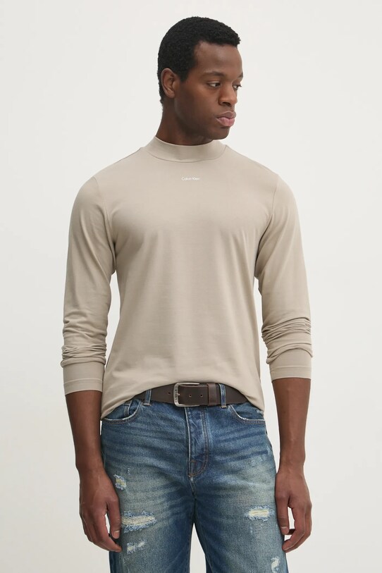 Лонгслив Calvin Klein slim бежевый K10K113792