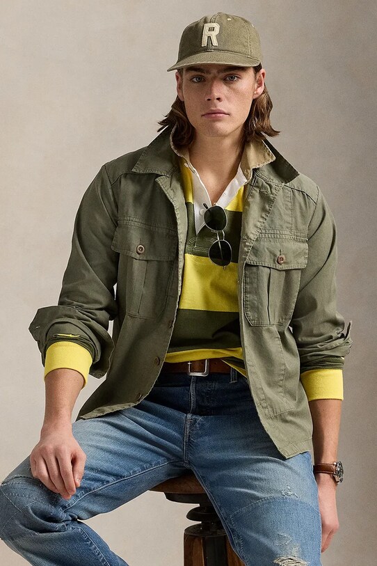 Bavlnené tričko s dlhým rukávom Polo Ralph Lauren 710967648 zelená