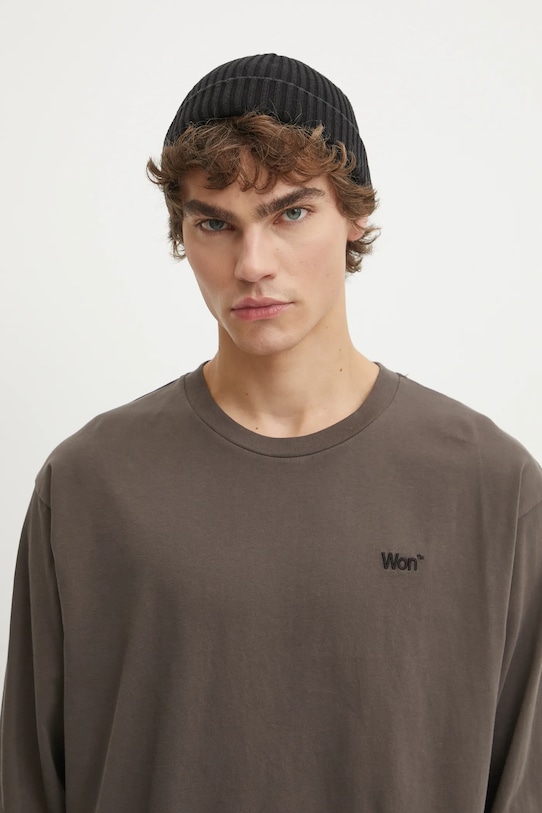 Won Hundred longsleeve din bumbac maro 3417.12063