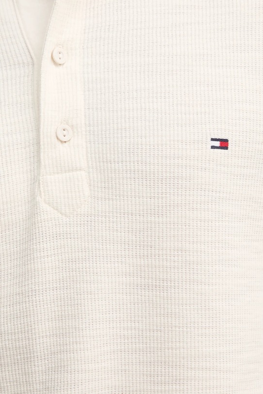 Βαμβακερή μπλούζα με μακριά μανίκια Tommy Hilfiger MW0MW37507 μπεζ