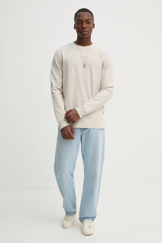 Bavlněné tričko s dlouhým rukávem G-Star D25166.D617 béžová SS25