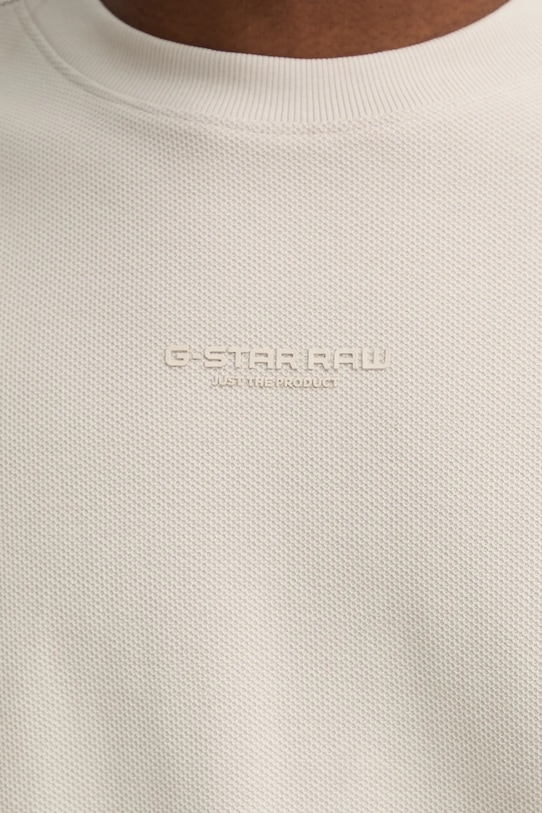 Bavlněné tričko s dlouhým rukávem G-Star D25166.D617 béžová
