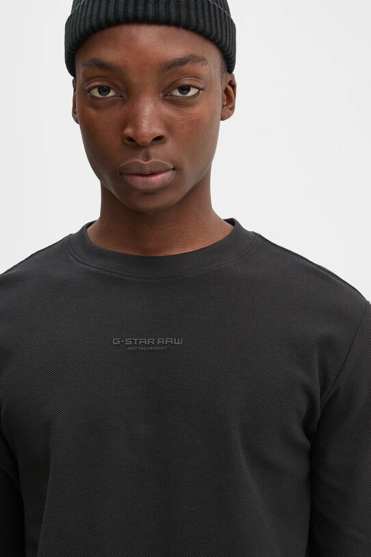 G-Star longsleeve din bumbac negru D25166.D617