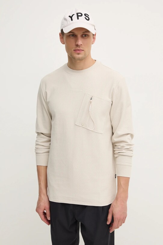 G-Star longsleeve din bumbac uni bej D25167.D617