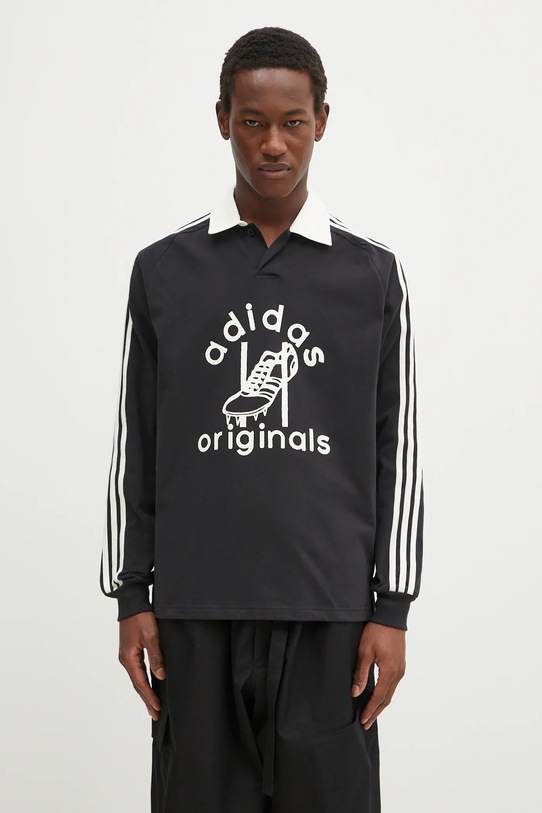 Tričko s dlouhým rukávem adidas Originals RUGBY relaxed černá JD1091