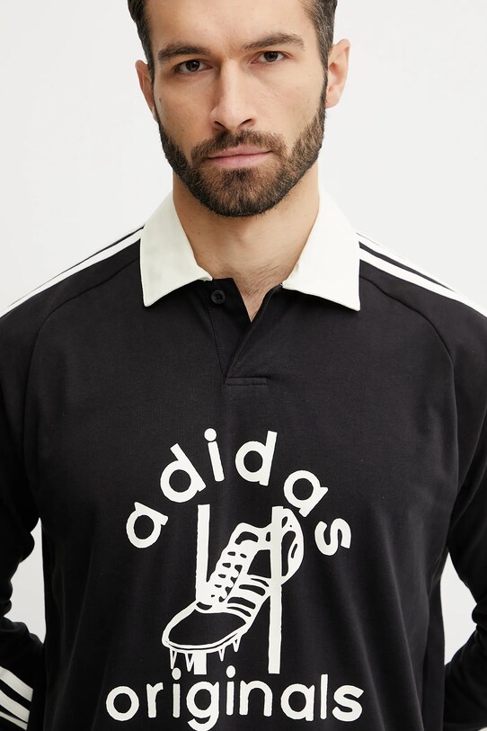 Tričko s dlhým rukávom adidas Originals RUGBY čierna JD1091