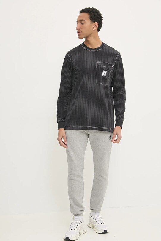 adidas Originals longsleeve din bumbac Wabash JP4479 negru SS25
