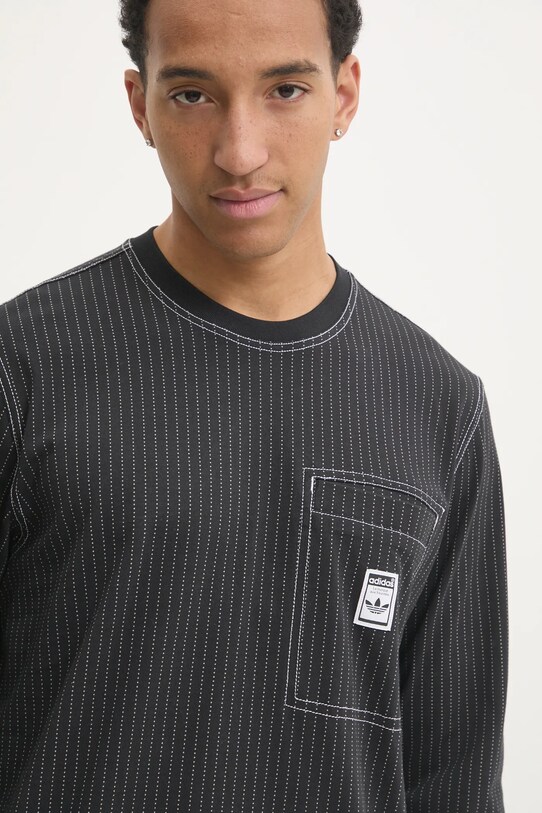 adidas Originals longsleeve din bumbac Wabash negru JP4479