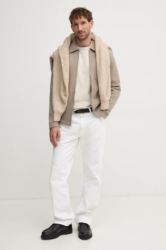 Samsoe Samsoe longsleeve din bumbac M24400005 bej SS25