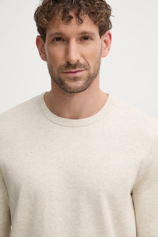 Samsoe Samsoe longsleeve din bumbac bej M24400005