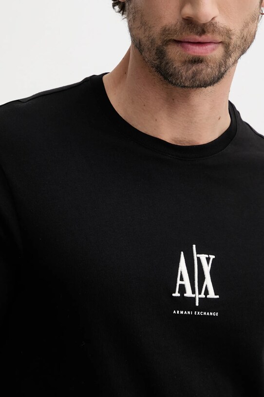 Bombažna majica z dolgimi rokavi Armani Exchange XM000364.AF12308.NOS črna