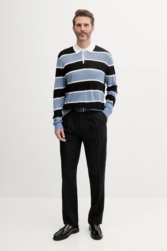 Vlněný svetr Armani Exchange XM000683.AF12929 modrá SS25