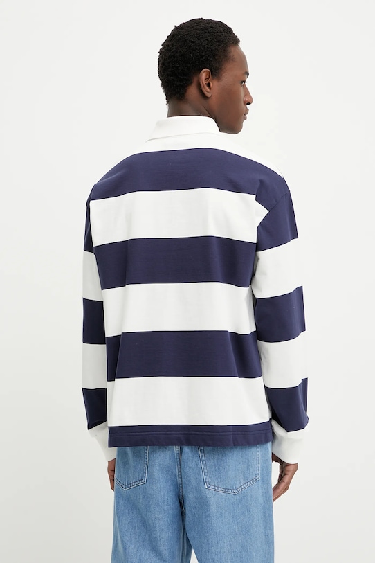 Oblečení Bavlněné tričko s dlouhým rukávem A.P.C. polo riley COGFS.H26290 námořnická modř