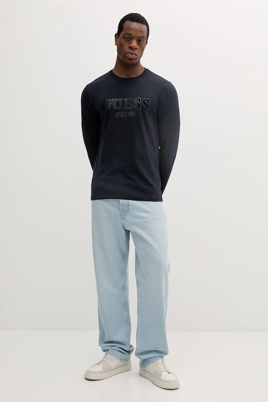 Majica dugih rukava Guess M5RI13.J1314 mornarsko plava SS25