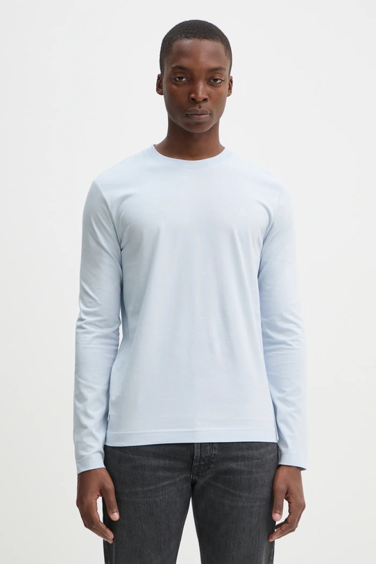 Bavlnené tričko s dlhým rukávom Marc O'Polo slim modrá 520201252210