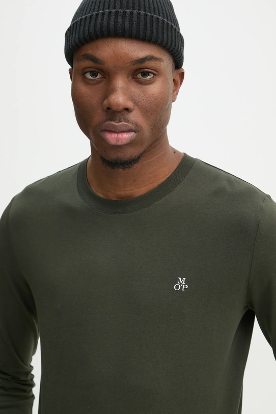 Bavlněné tričko s dlouhým rukávem Marc O'Polo zelená 520201252210
