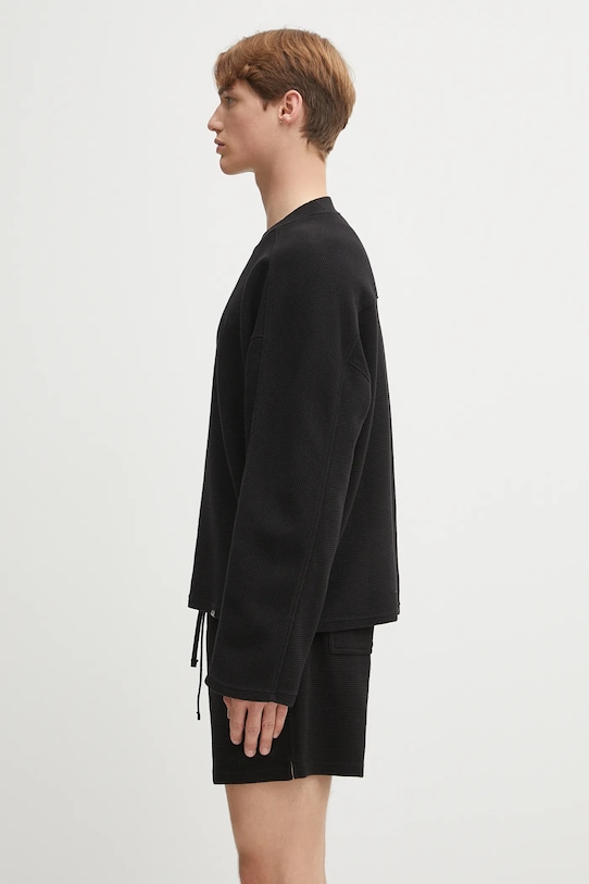 Represent longsleeve bawełniany Waffle Longsleeve MLM41209.01 czarny SS25
