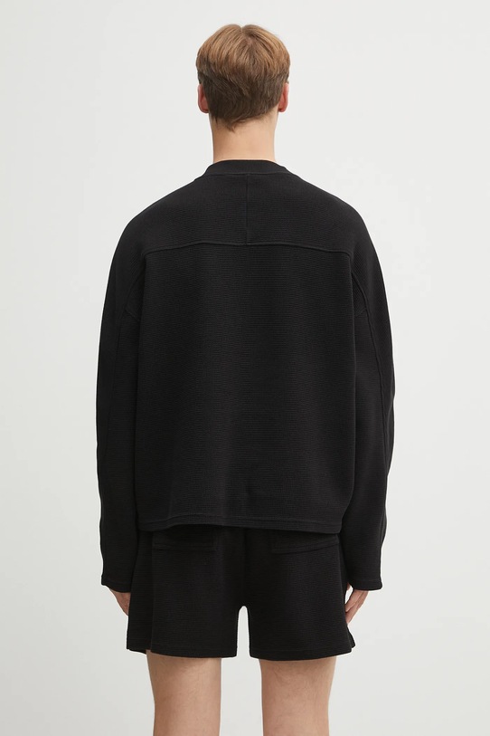 Odzież Represent longsleeve bawełniany Waffle Longsleeve MLM41209.01 czarny