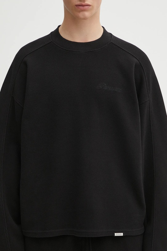 Represent longsleeve bawełniany Waffle Longsleeve czarny MLM41209.01
