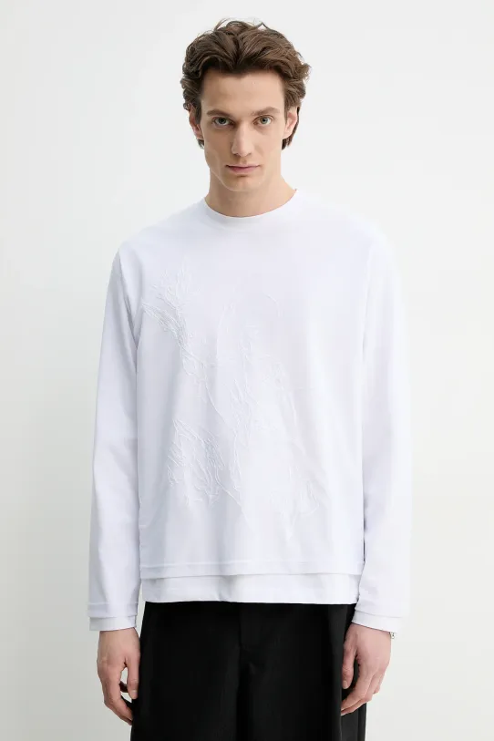 Heliot Emil longsleeve imprimeu alb SS25.M.09.137.WHT02