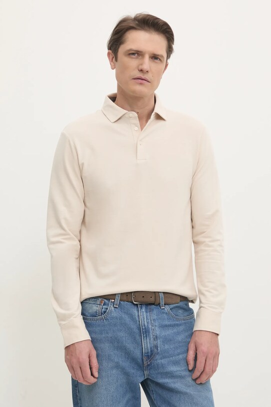 Лонгслів Hackett London regular бежевий HM550991