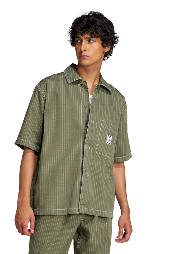 Košeľa adidas Originals Wabash Long Sleeve relaxed zelená JP4480