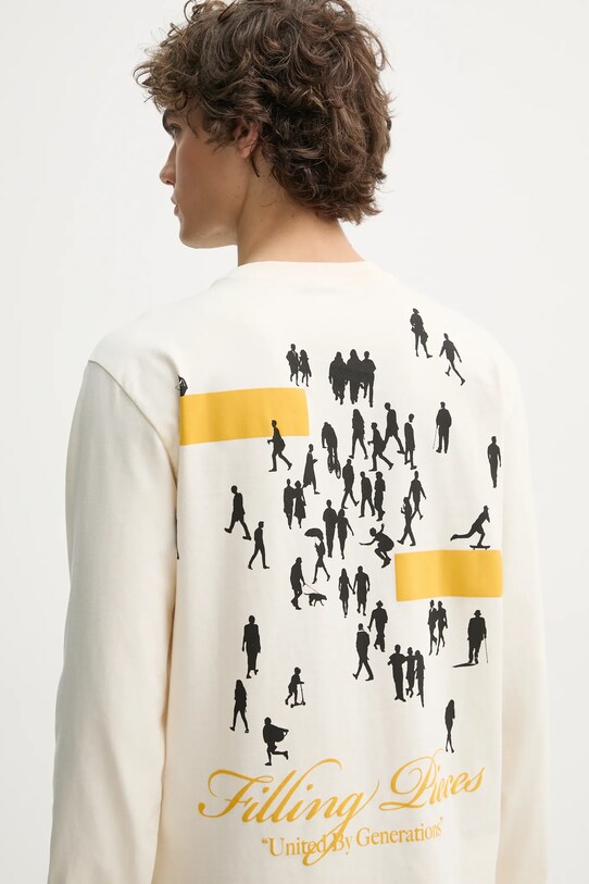 Filling Pieces longsleeve din bumbac print bej 80499879936