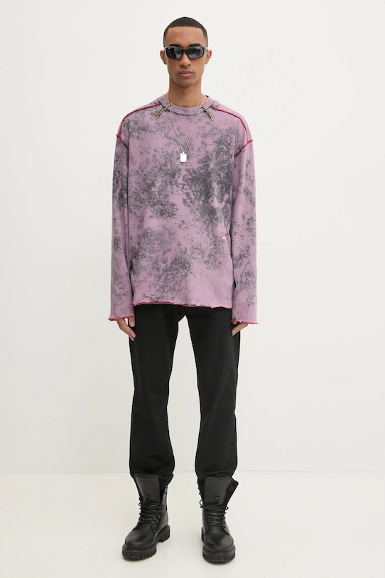 Tričko s dlhým rukávom Diesel T-CRAHOR-LS-R1 T-SHIRT A16166.0GIAR ružová SS25