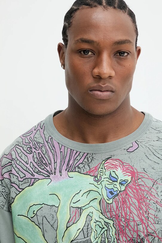 Diesel longsleeve din bumbac T-BOXT-LS-R12 T-SHIRT gri A17641.0SLBT
