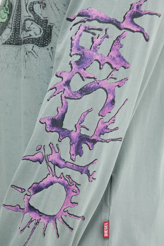 Хлопковый лонгслив Diesel T-BOXT-LS-R12 T-SHIRT A17641.0SLBT серый