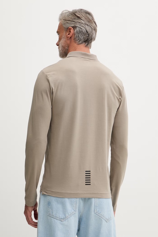 Odzież EA7 Emporio Armani longsleeve męski bawełniany z elastanem PJVQZ.8NPF15 beżowy