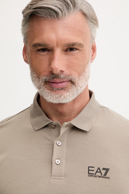 EA7 Emporio Armani longsleeve męski bawełniany z elastanem beżowy PJVQZ.8NPF15