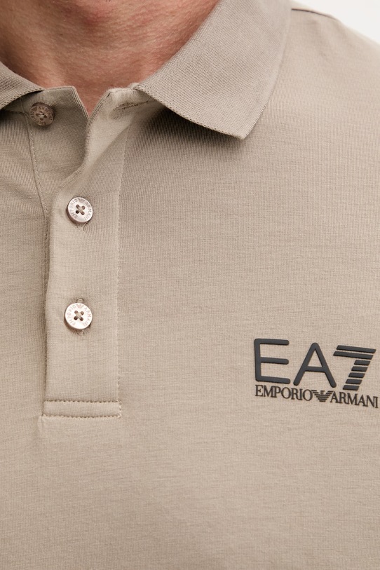 EA7 Emporio Armani longsleeve męski bawełniany z elastanem PJVQZ.8NPF15 beżowy