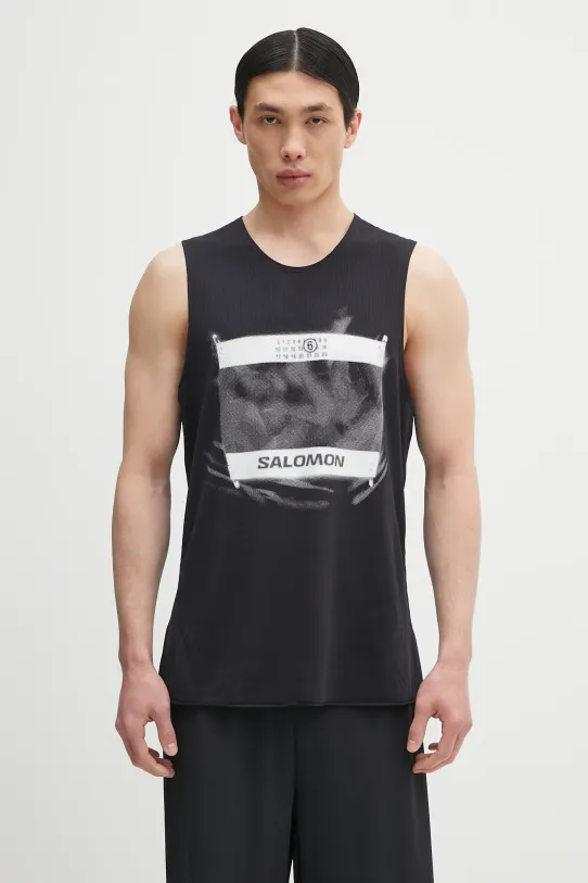 Majica kratkih rukava MM6 Maison Margiela x Salomon regular crna SH0NL0005.M20101