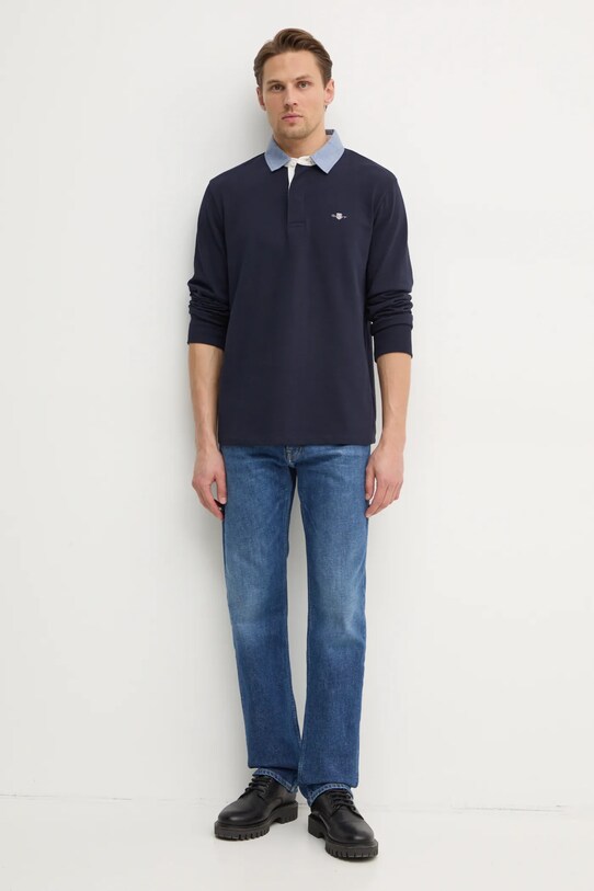 Gant longsleeve din bumbac 2004082 bleumarin SS25