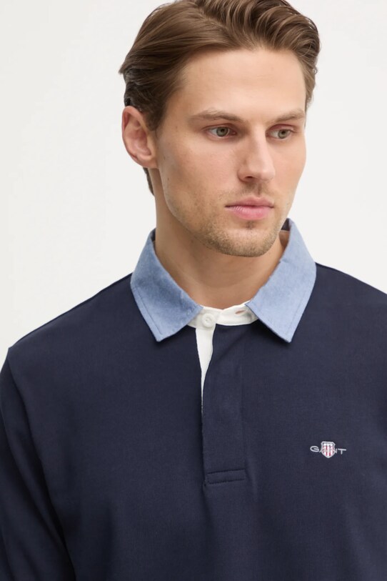 Gant longsleeve din bumbac bleumarin 2004082